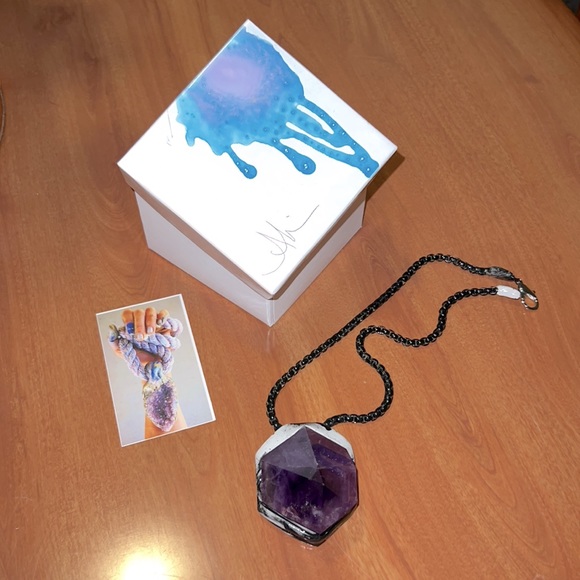 SOLD - One of a kind ADINA MILLS Amethyst Necklace - STATEMENT PIECE - Picture 4 of 5